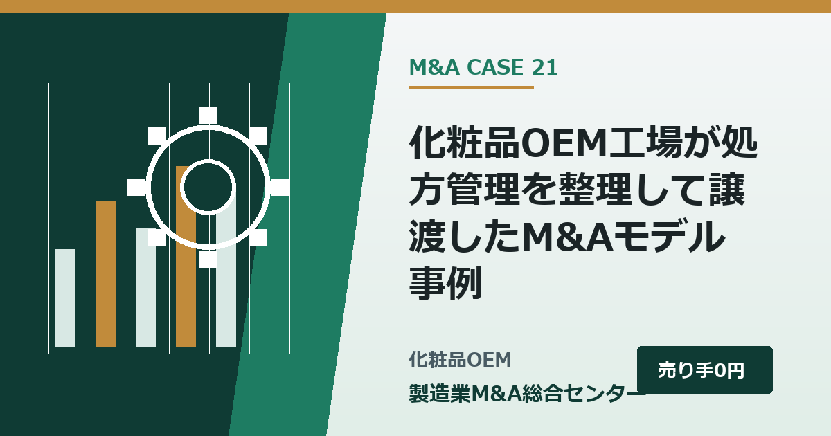 化粧品OEM工場が処方管理を整理して譲渡したM&Aモデル事例｜製造業M&A総合センター