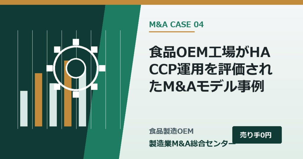 食品OEM工場がHACCP運用を評価されたM&Aモデル事例｜製造業M&A総合センター
