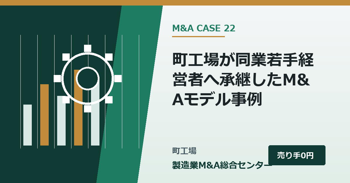 町工場が同業若手経営者へ承継したM&Aモデル事例｜製造業M&A総合センター
