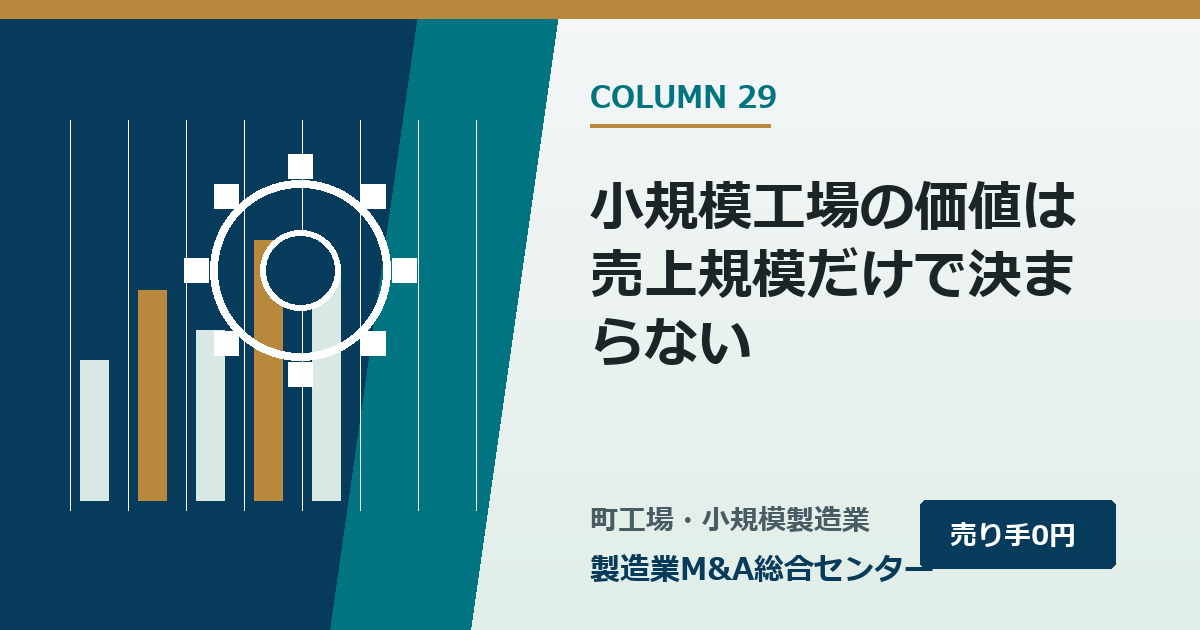 小規模工場の価値は売上規模だけで決まらない|製造業M&A総合センター